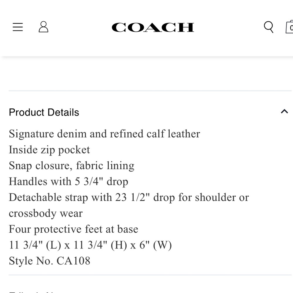 Coach Field Tote In Signature Denim - Picture 5 of 8